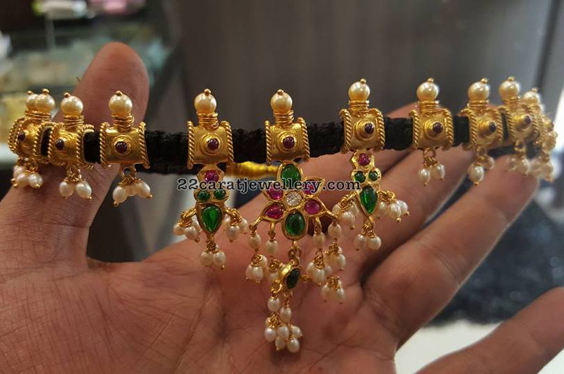 Silver metal Black Cord Necklaces Jewellery Designs