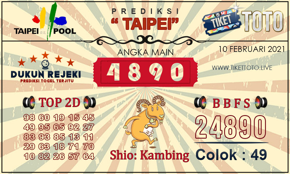 Prediksi Togel TAIPEI TIKETTOTO 10 FEBRUARI 2021