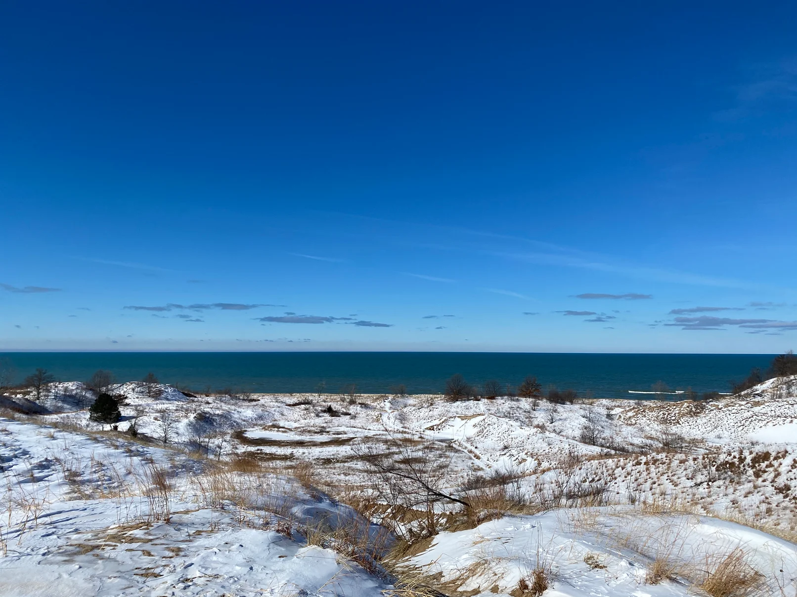 Lake Michigan dunes in winter