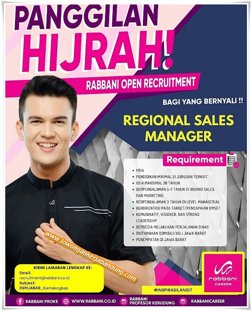 Lowongan Kerja Regional Sales Manager Rabbani