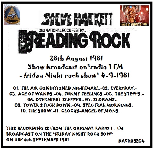 T.U.B.E. Steve Hackett 19810828 Reading, UK (FM/FLAC)