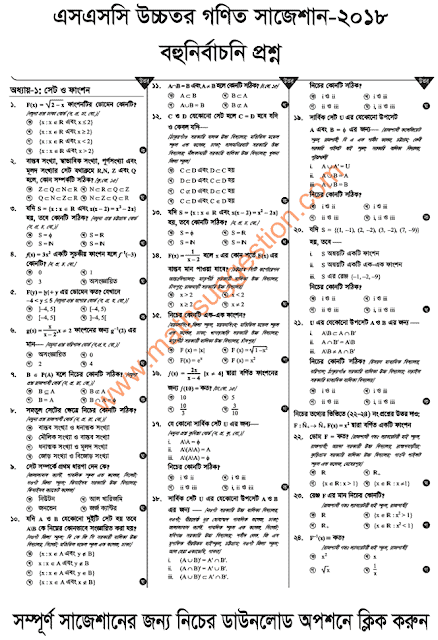 SSC Higher Mathematics Suggestion 2018: MCQ