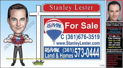 RE/MAX Superhero Agent Caricature Business Card Ad
