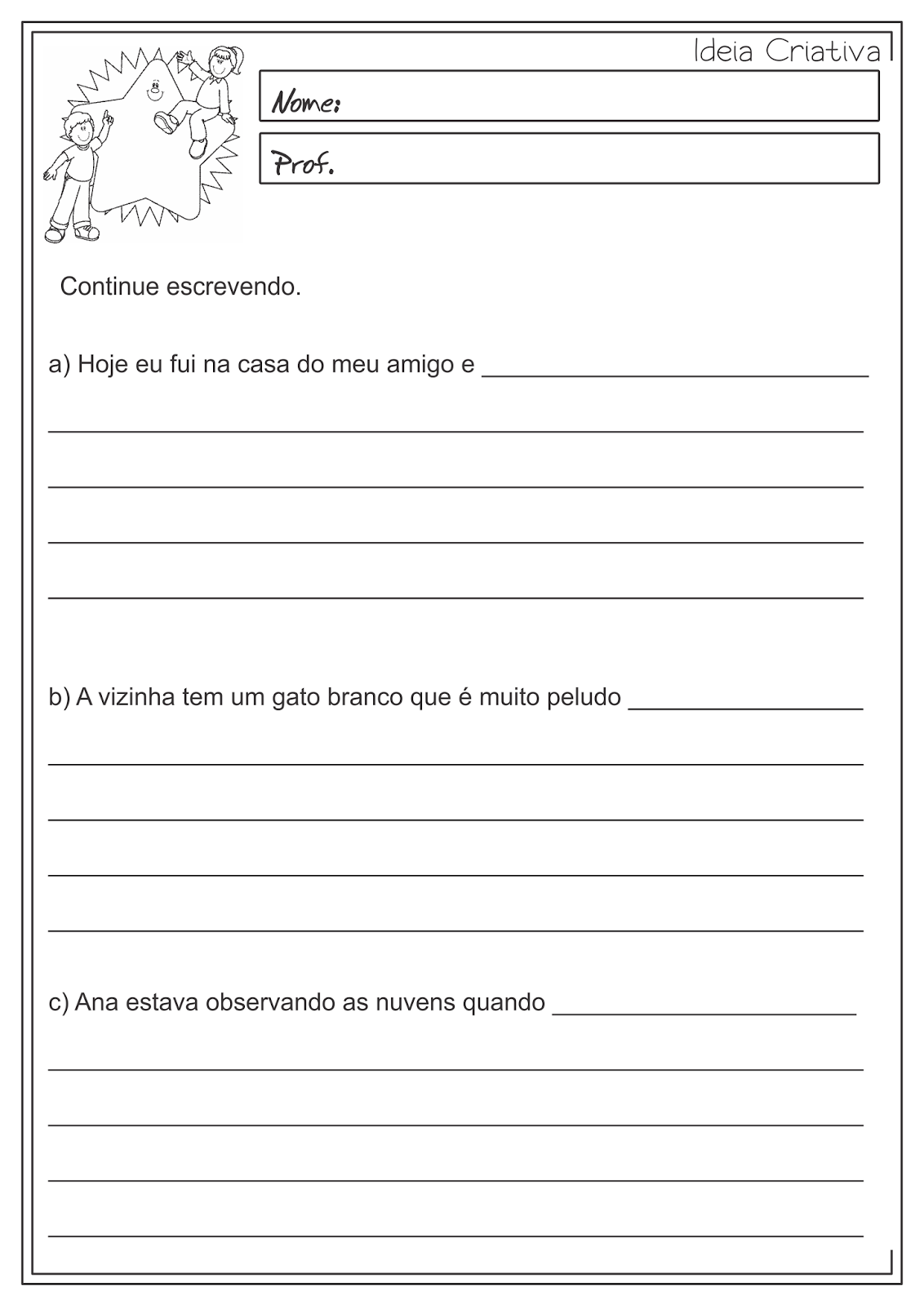 Atividades Educativas Produção de Texto Língua Portuguesa 3° ano Fundamental