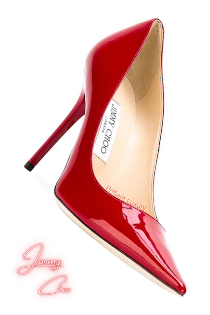 ♦Jimmy Choo Abel red patent leather pointed toe pumps #jimmychoo #shoes #brilliantluxury