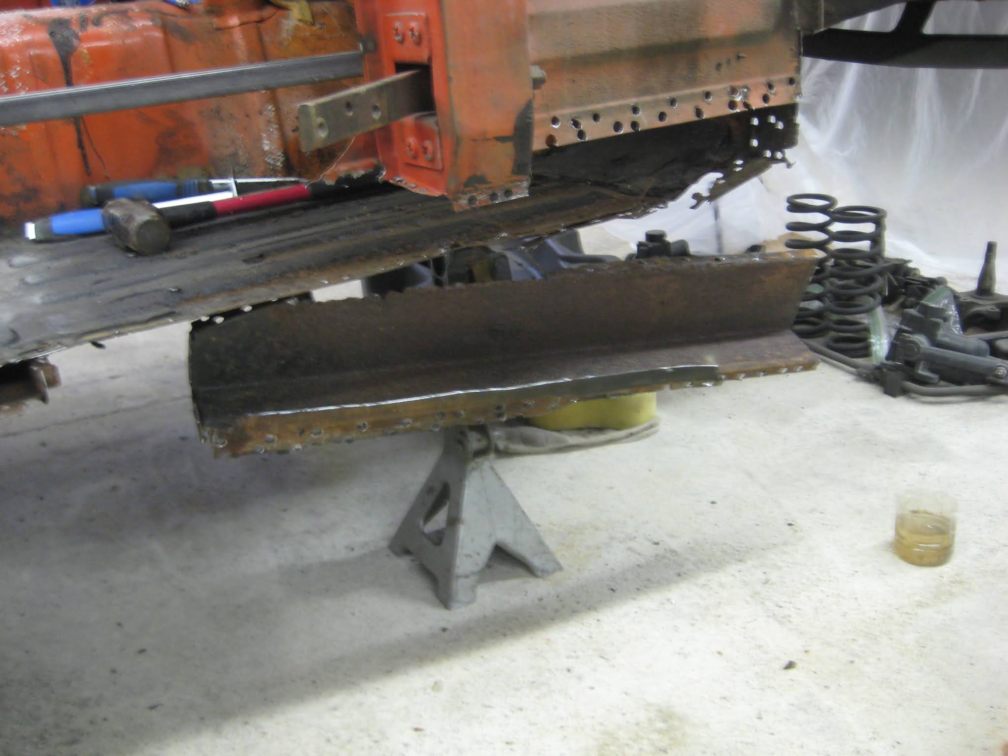 Adam's MGB Restoration Passenger Rocker Panel, Door Sill, and Inner