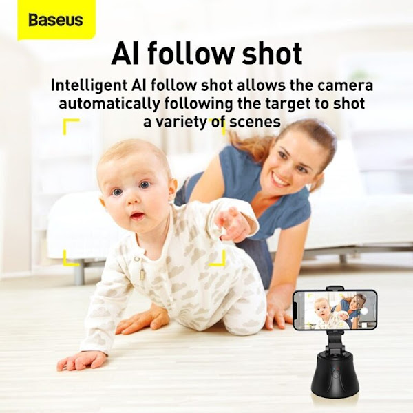 Baseus Thông Minh Bluetooth Selfie Stick 360 ° Quay Al Sau Bắn Chân Máy Đầu Tự Động Mặt Vật Thể Theo Dõi Hình Bàn Tay chụp Hình