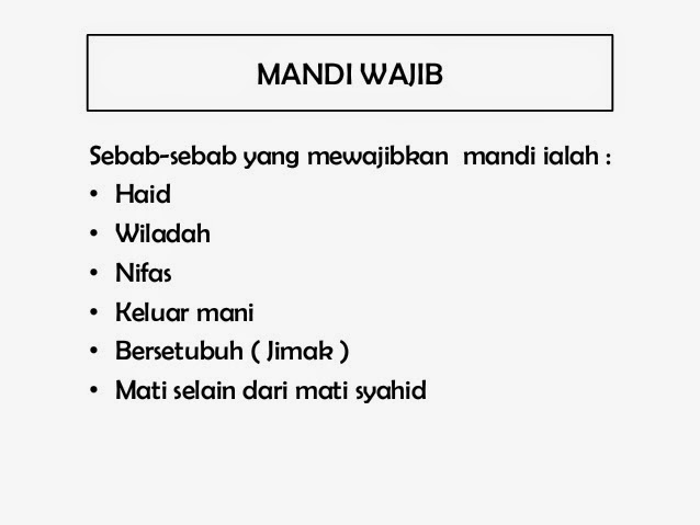 Air mani perempuan perlu mandi wajib