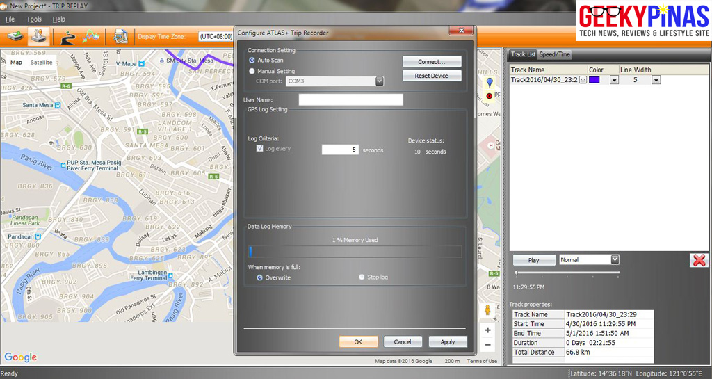 ATLAS+ Trip Recorder Review A Portable GPS Tracker without Monthly