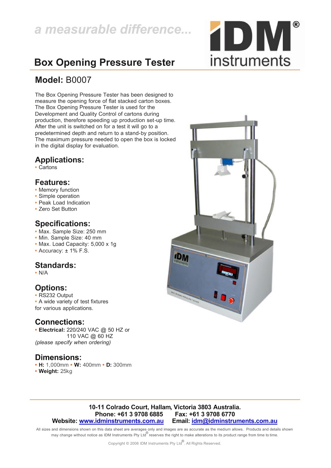 Box Opening Pressure Testers