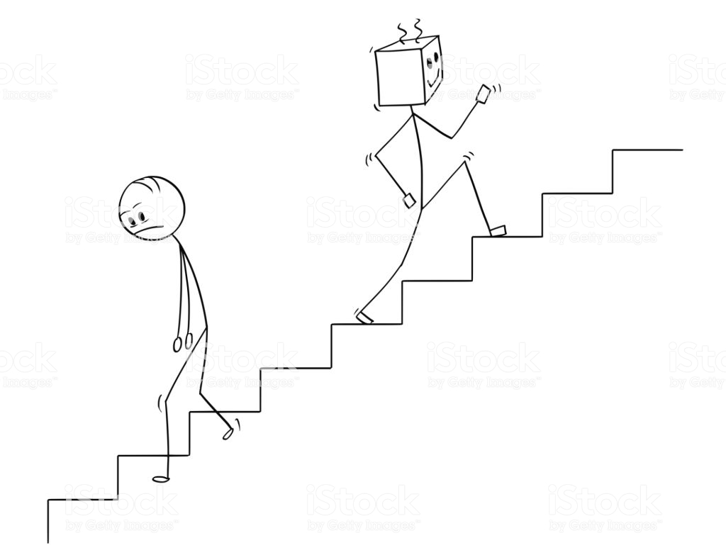Обезьянка поднимается по трапу а мери спускается. Лестница нарисованная с человечком. Человечек идет по ступенькам вверх. Человечек идет вверх. Человечек на лестнице.