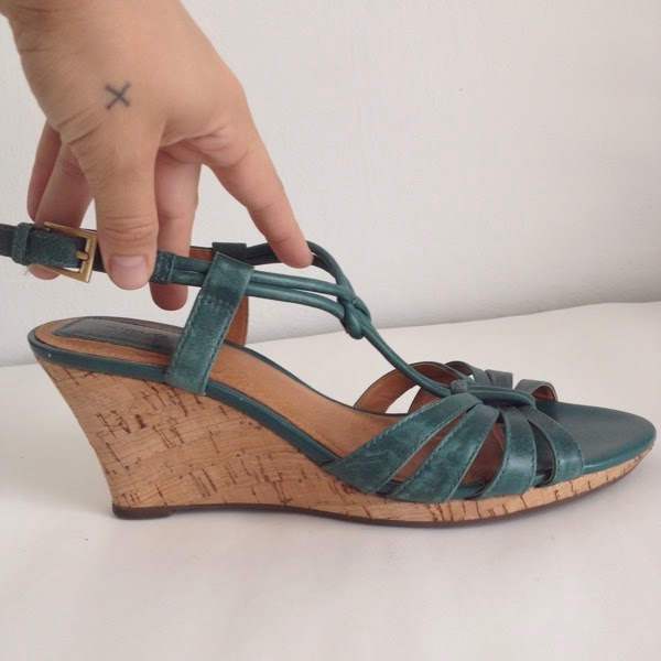 sodafine: Clarks strappy cork wedge sandals: size 9 $30