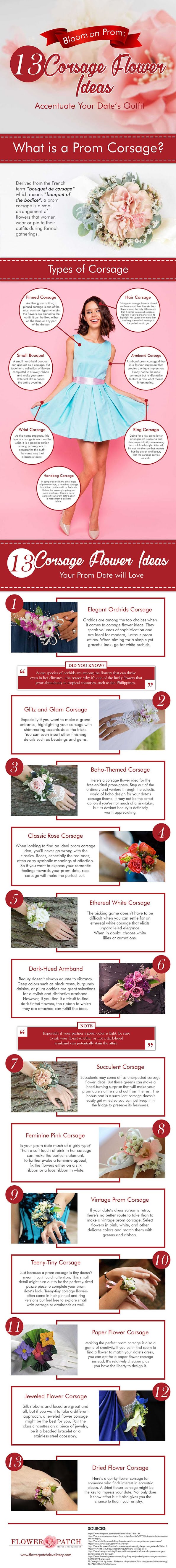 13 Corsage Flower Ideas for Your Prom Night #infographic 