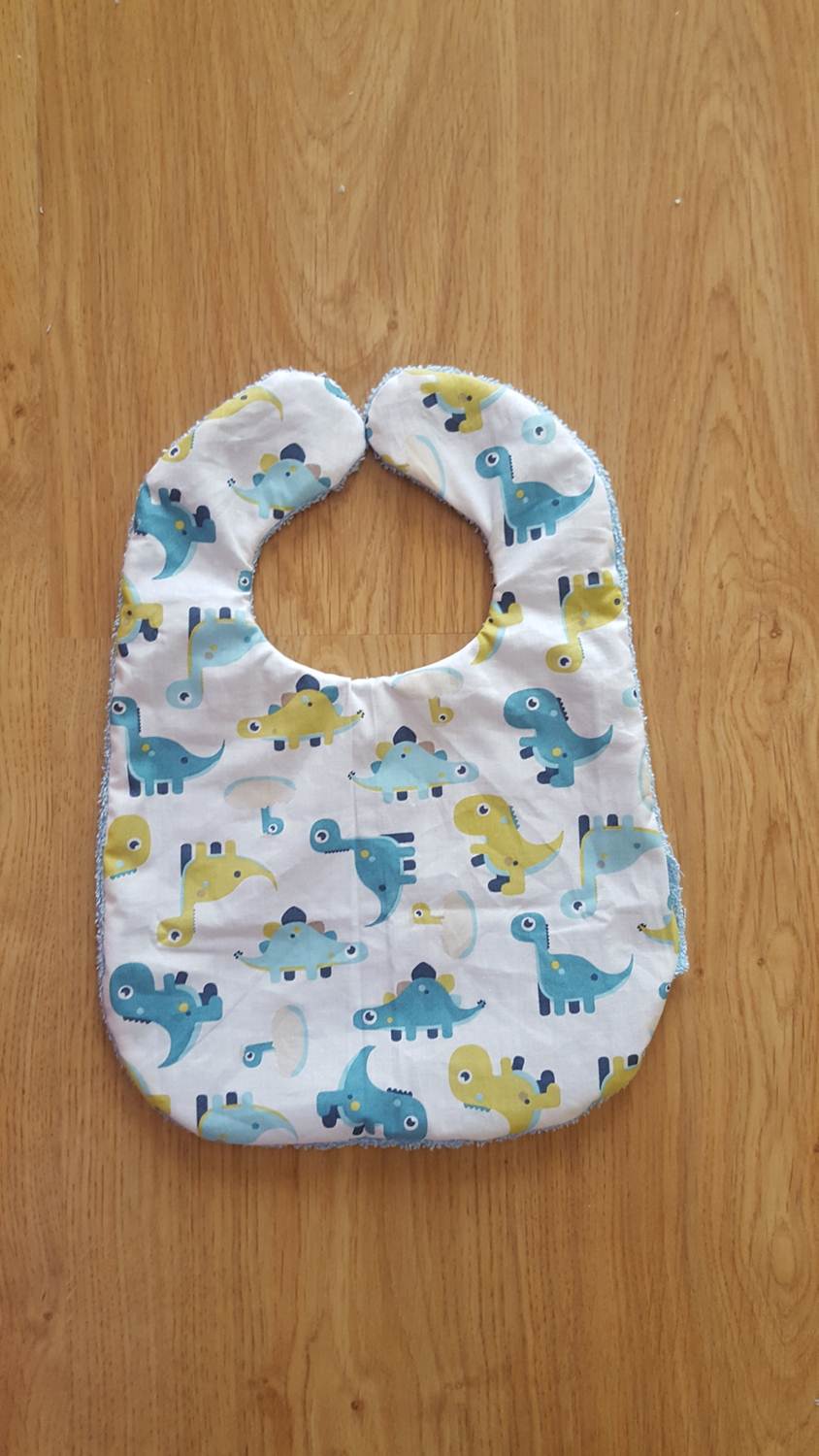 DIY large towel backed baby bib with pattern Keeping it Real