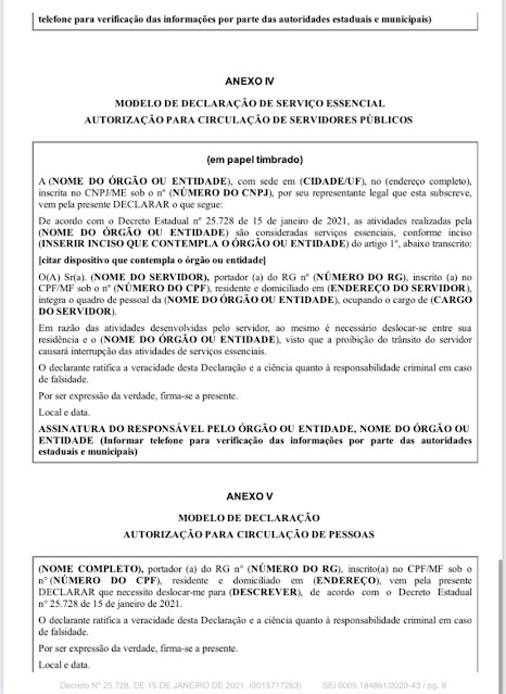 Governo lança novo decreto e restringe a circulação de pessoas das 20h às 6h – LEIA NA ÍNTEGRA