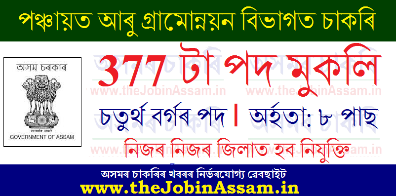 PNRD Assam Grade IV Recruitment 2021