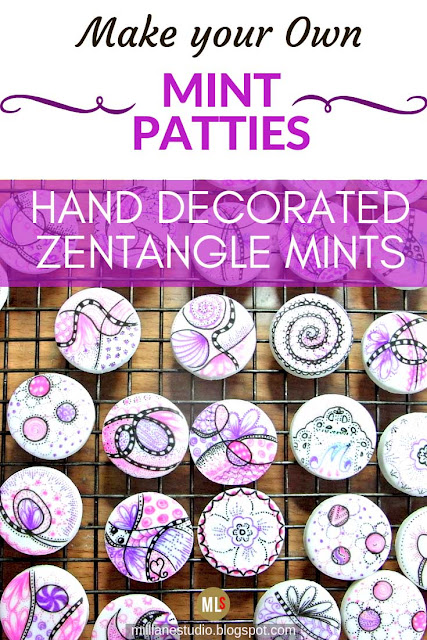 Zentangled mint patties inspiration sheet