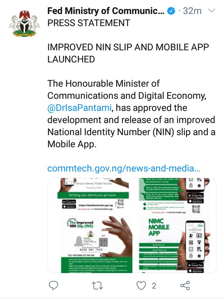 Download improved nin slip and nimc App