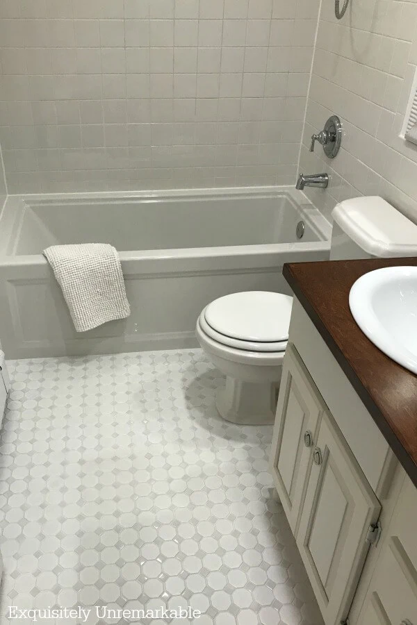 White Bathroom Mosaic Tile Floor