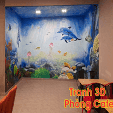 Tranh tường 3D quán cafe