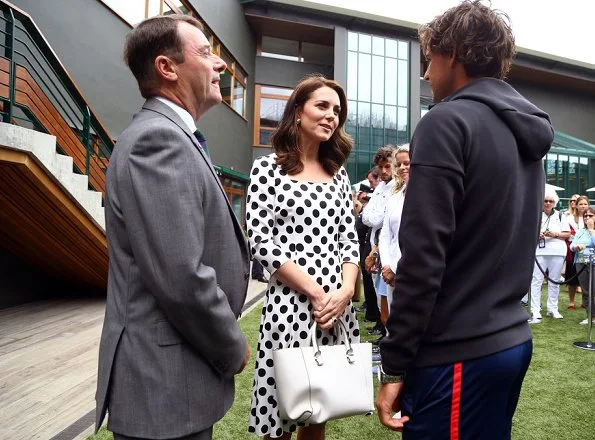 Duchess Catherine of Cambridge - Kate Middleton wore DOLCE & GABBANA polka dot dress at Wimbledon Tennis Championships