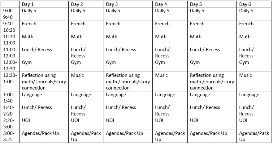 Class Schedule