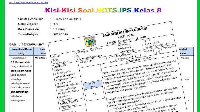 Contoh Soal Hots Sd Kelas 6 Ips - Kumpulan Soal