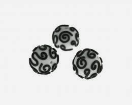 Black on White Filigree Polymer Clay Beads Available now from Big Bead Little Bead, handmade by Lottie Of London