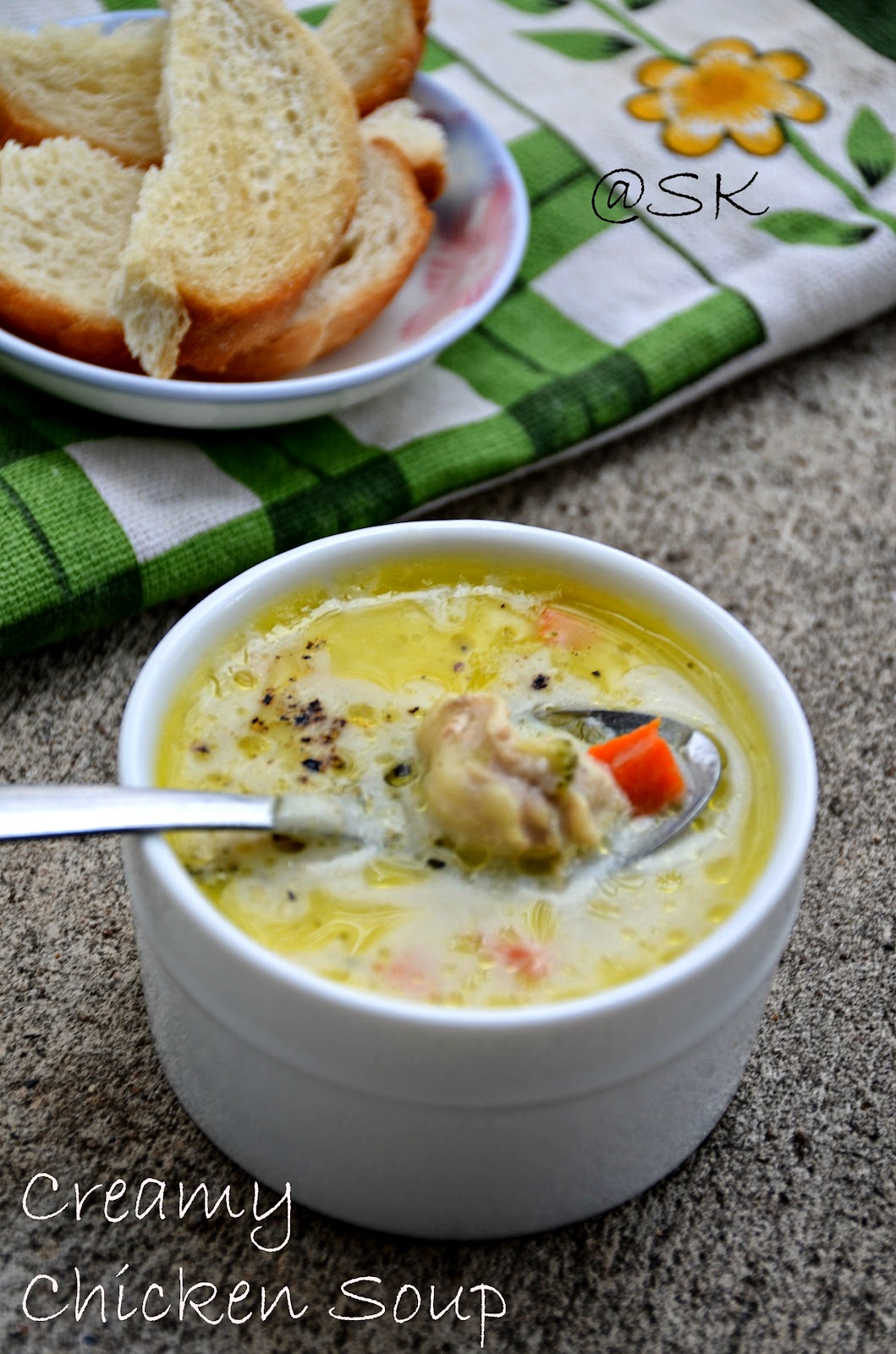 Savitha's Kitchen Creamy chicken soup using rice cooker one shot