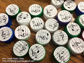 Create a very inexpensive workstation to practice pitch names on the treble clef staff with a dip tray and this free download.  FUN for your elementary music classroom.