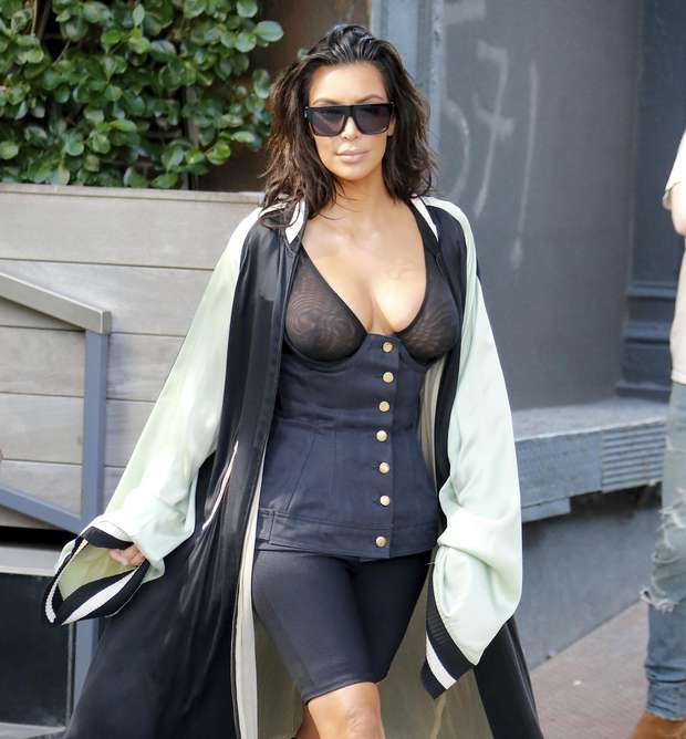Kim Kardashian with transparencies