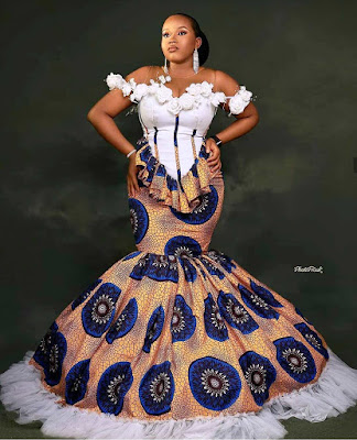 Ankara Long Flay Gown Styles: Trending Design for Ladies