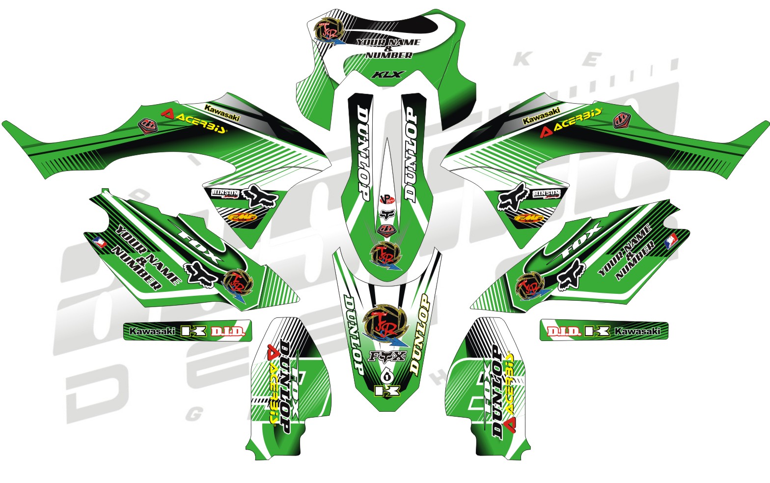 Decal new Klx & dTx 20152016 DECALS MOTOCROSS CUSTOM GRAPHICS