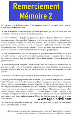 Exemple de remerciement mémoire pdf