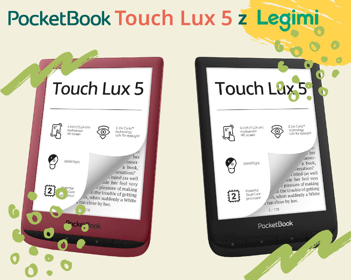 PocketBook Touch Lux 5 wkracza na rynek z Legimi i regulacją barwy
