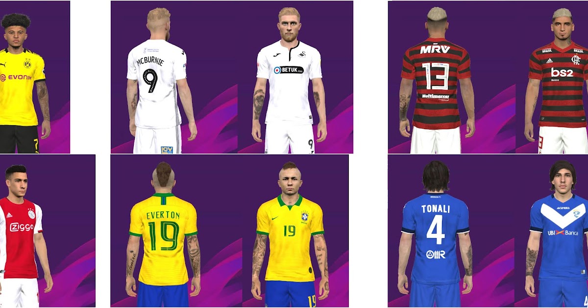 Facepack with New Tattoo Pack 7 Players  PES 2017  PES Patch
