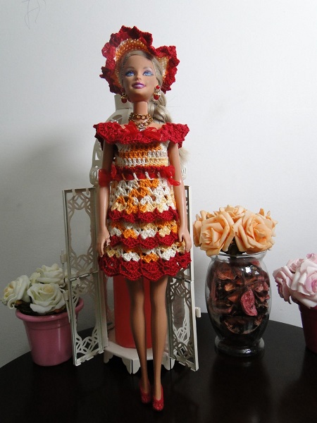 Vestido de crochê para Barbie passo a passo PAP