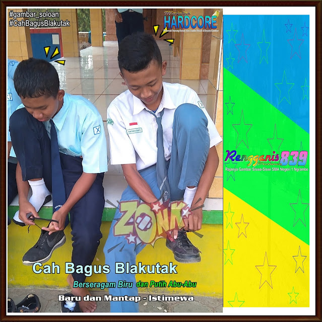 Gambar Soloan Spektakuler Terbaik di Indonesia - Gambar Siswa-Siswi SMA Negeri 1 Ngrambe Cover Berseragam Biru - 6 RG