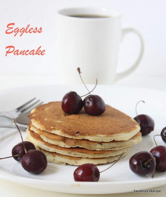Sandhiya's Cookbook Buttermilk Pancake Eggless Pancake Breakfast Recipe