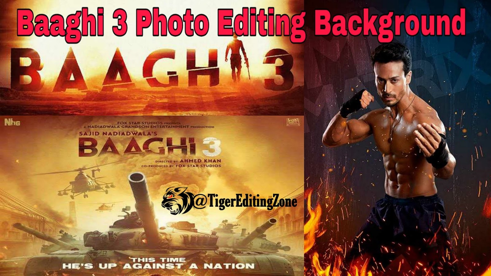 Baaghi 3 Movie Poster Photo Editing Background | Baaghi 3 Background Hd