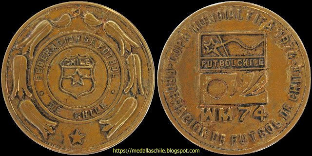 Medalla de Chile Copa Mundial de 1974 Futbol Alemania