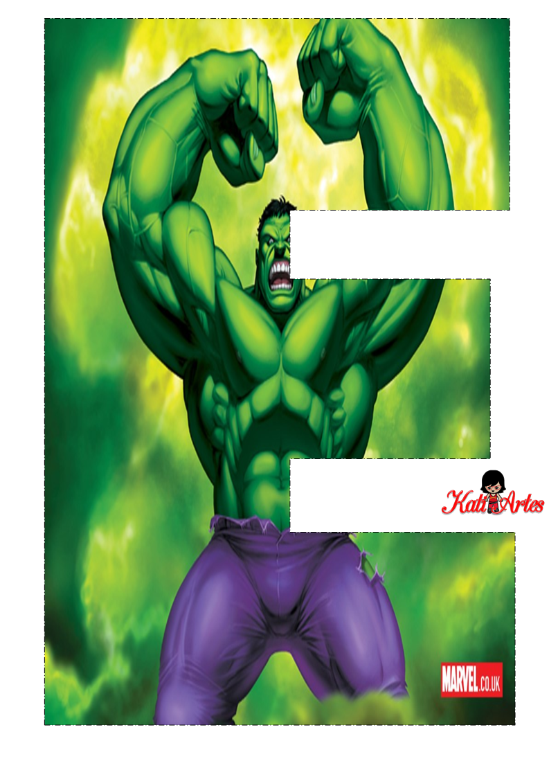 Alfabeto Gratis de Hulk. - Oh my Alfabetos!