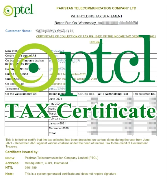 ptcl-tax-statement