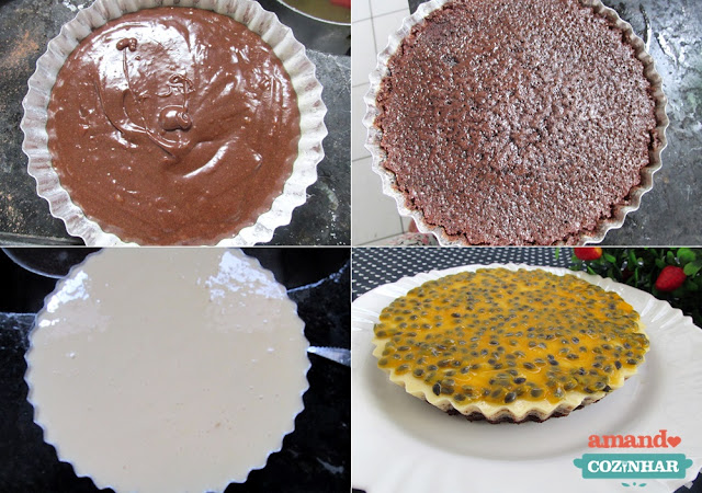 torta mousse de chocolate e maracujá