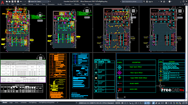 Restaurant HVAC Fire Fighting Project [DWG]