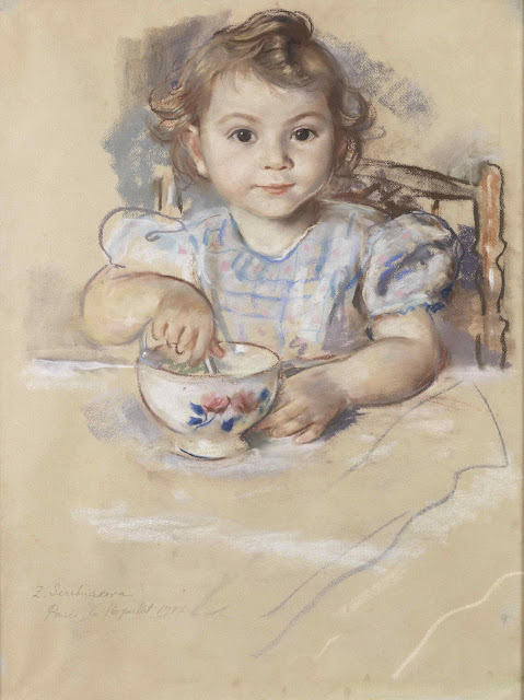 Серебрякова Зинаида Евгеньевна - Портрет Арлетт Аллегри в детстве. 1937