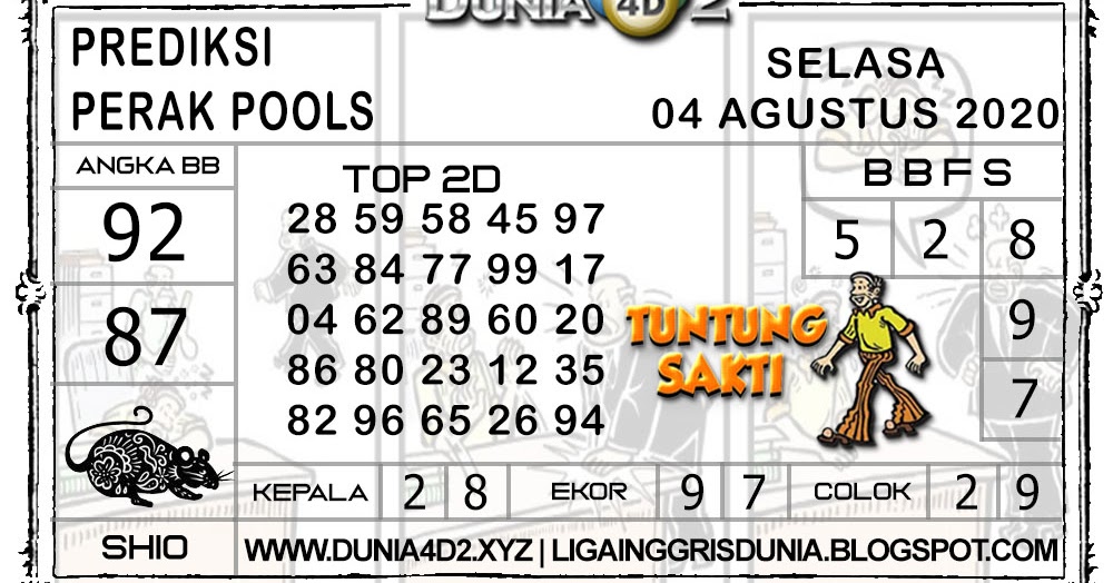 Prediksi Togel PERAK DUNIA4D2 04 AGUSTUS 2020