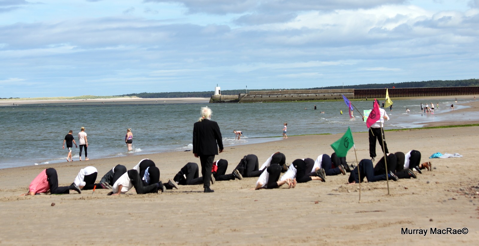 A Gurn from Nurn Heads in the Sand G20 protest by Extinction Rebellion