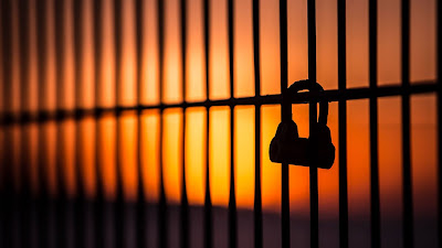 Lock, Fence, Sunset Full HD wallpaper