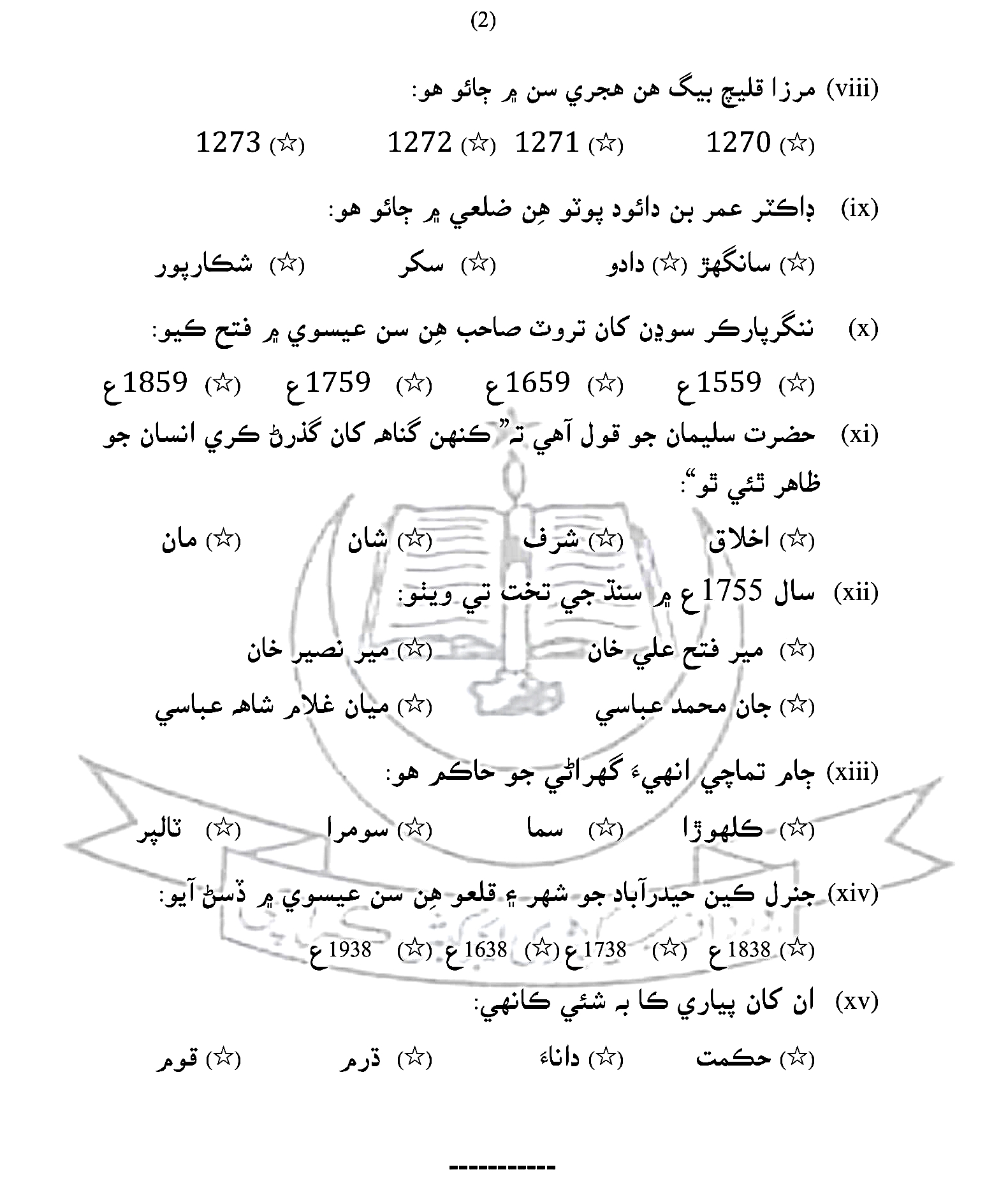 Education Is The Key To Success Sindhi Literature (Elective) Model Paper For Class IX (Arts